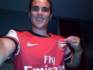 Clément Jannault supporter d'Arsenal