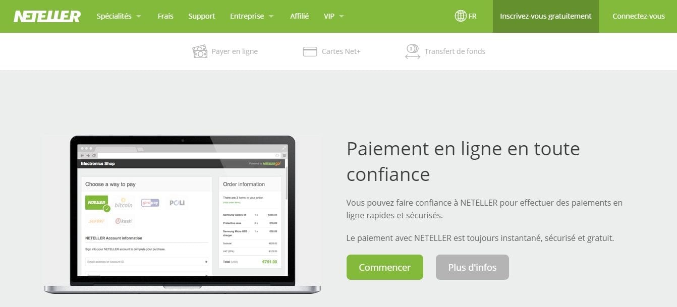 page accueil neteller