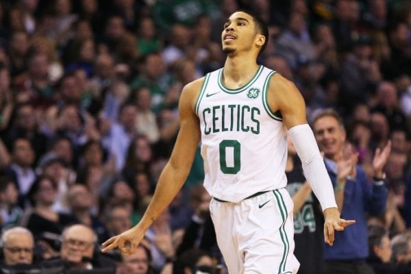 L'aillier Jayson Tatum lors d'un match NBA